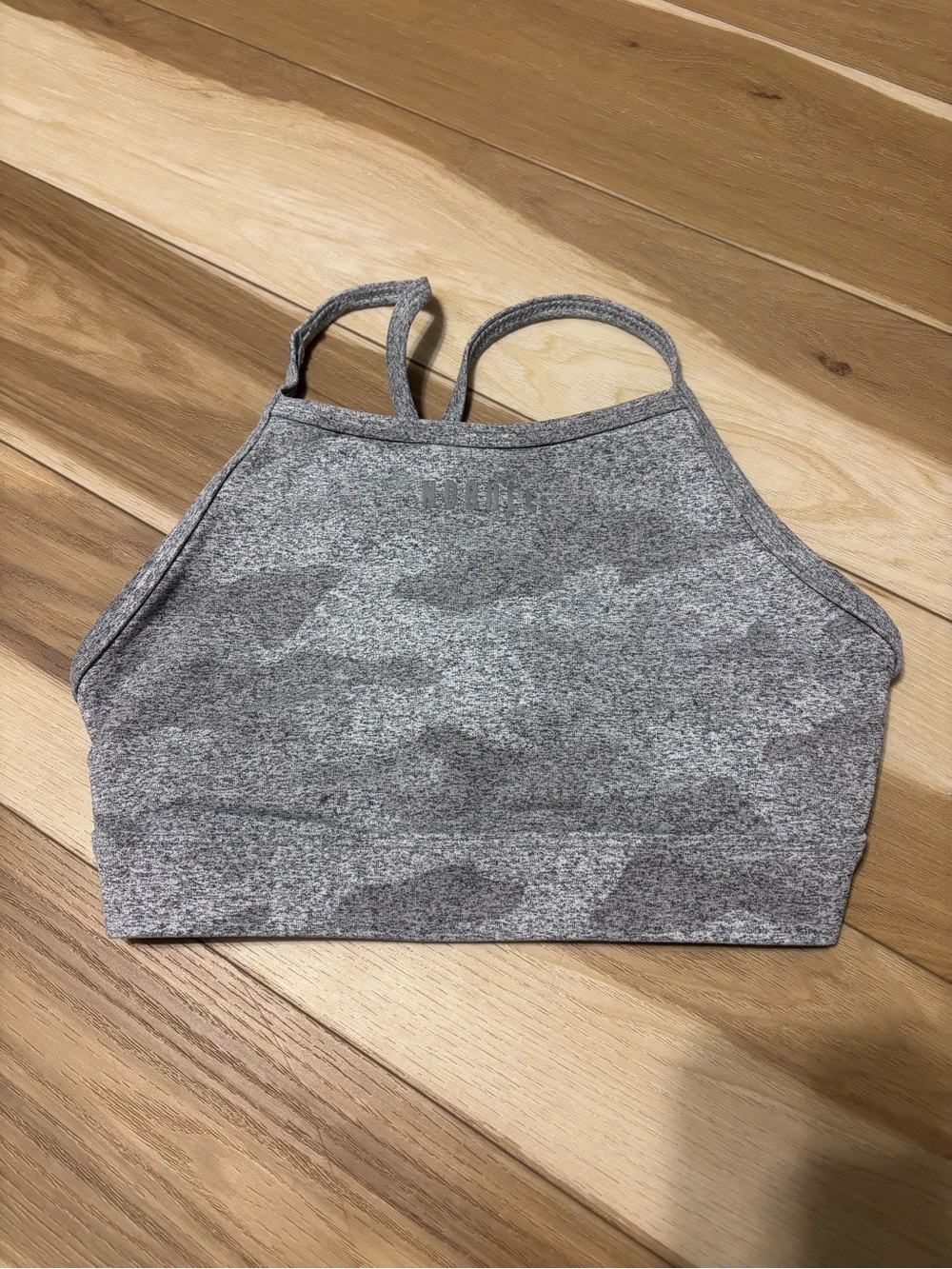 NOBULL Grey Camouflage High Neck Sports Bra